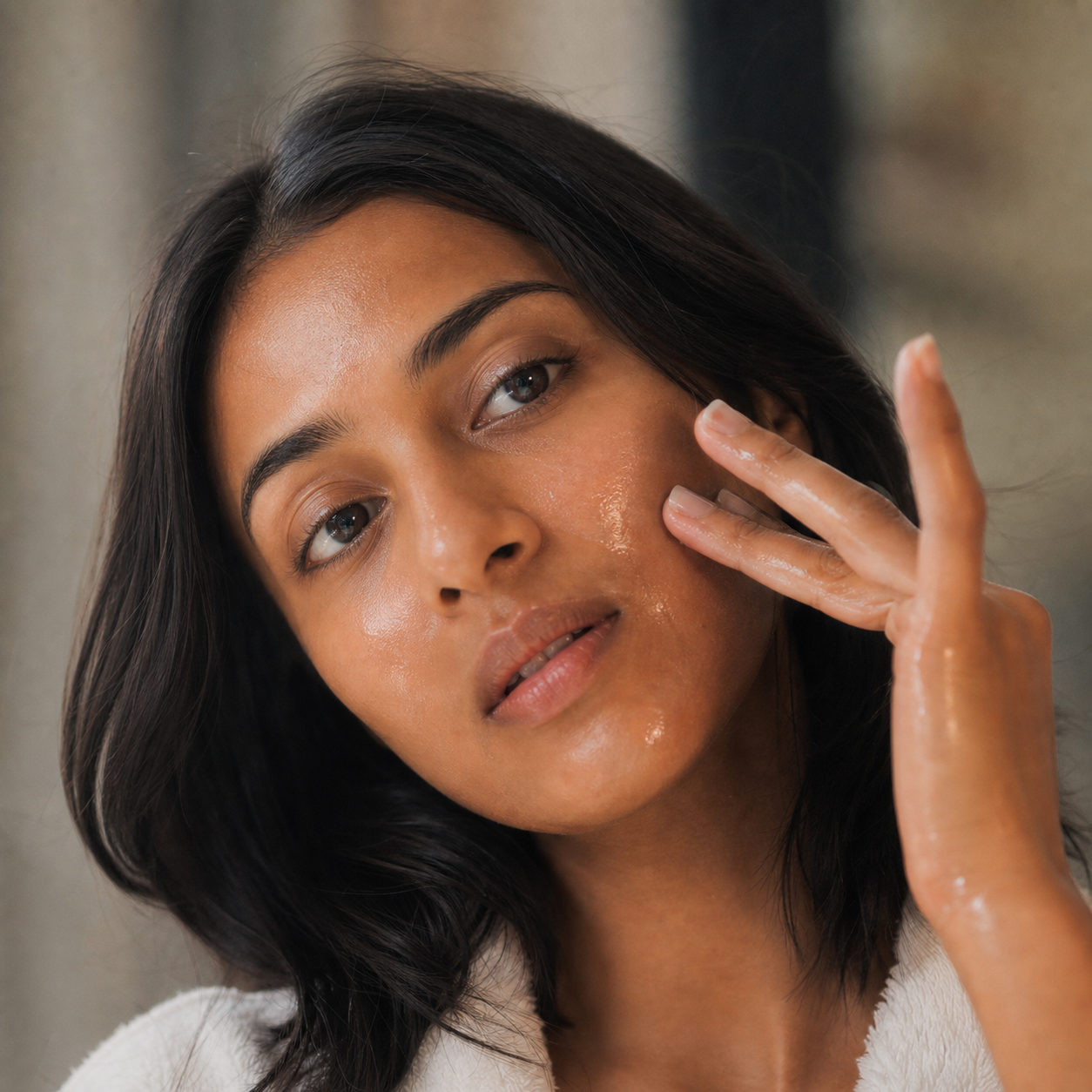 Centella Cleansing Oil with South Asian model