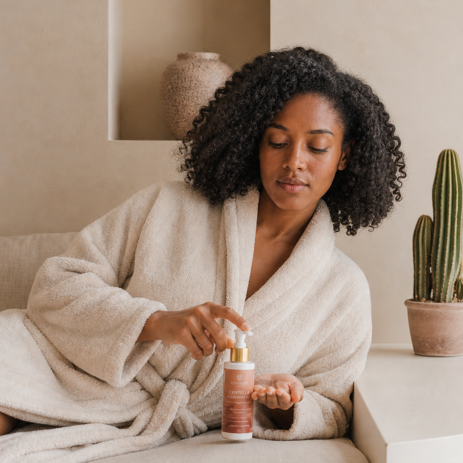 Centella Cleansing Oil model applying cleansing oil square crop