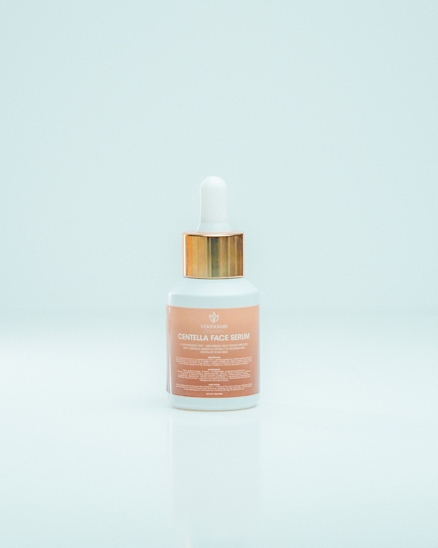 Real Veridermis Centella Face Serum photographed on a soft pale background
