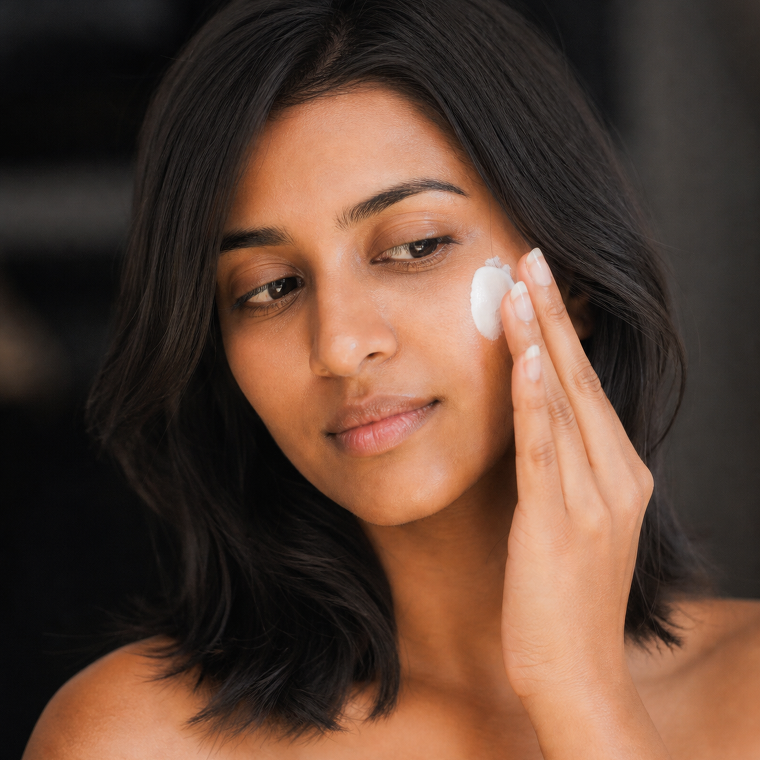 Centella Face Cream with South Asian model